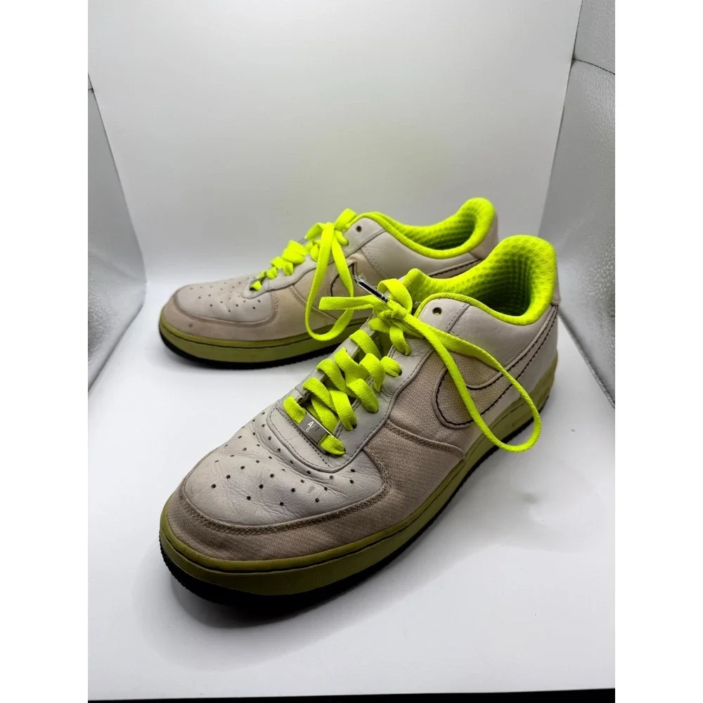 Nike Air Force 1 Premium 07 315180-002 Mens 9.5 Sneaker Light Bone Leather Shoes
